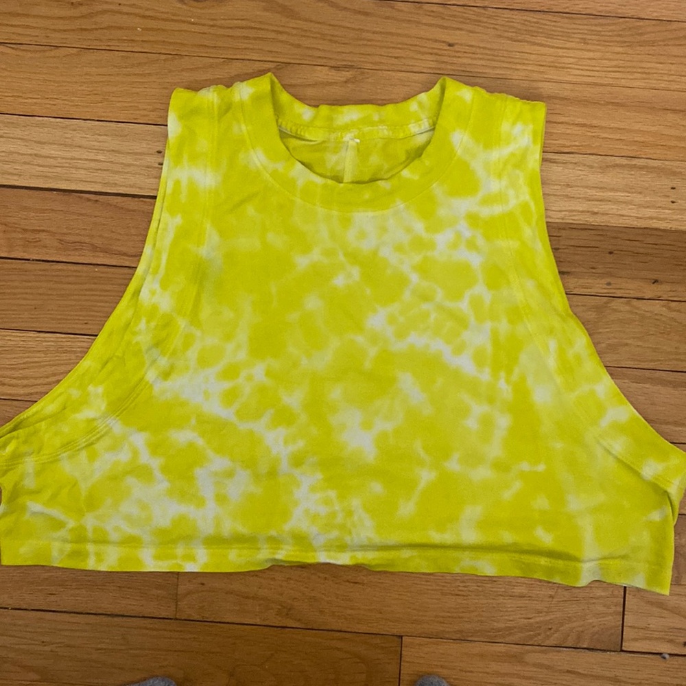Lulu Lemon ultra cropped neon yellow top